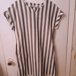 Striped Gray and White Dress